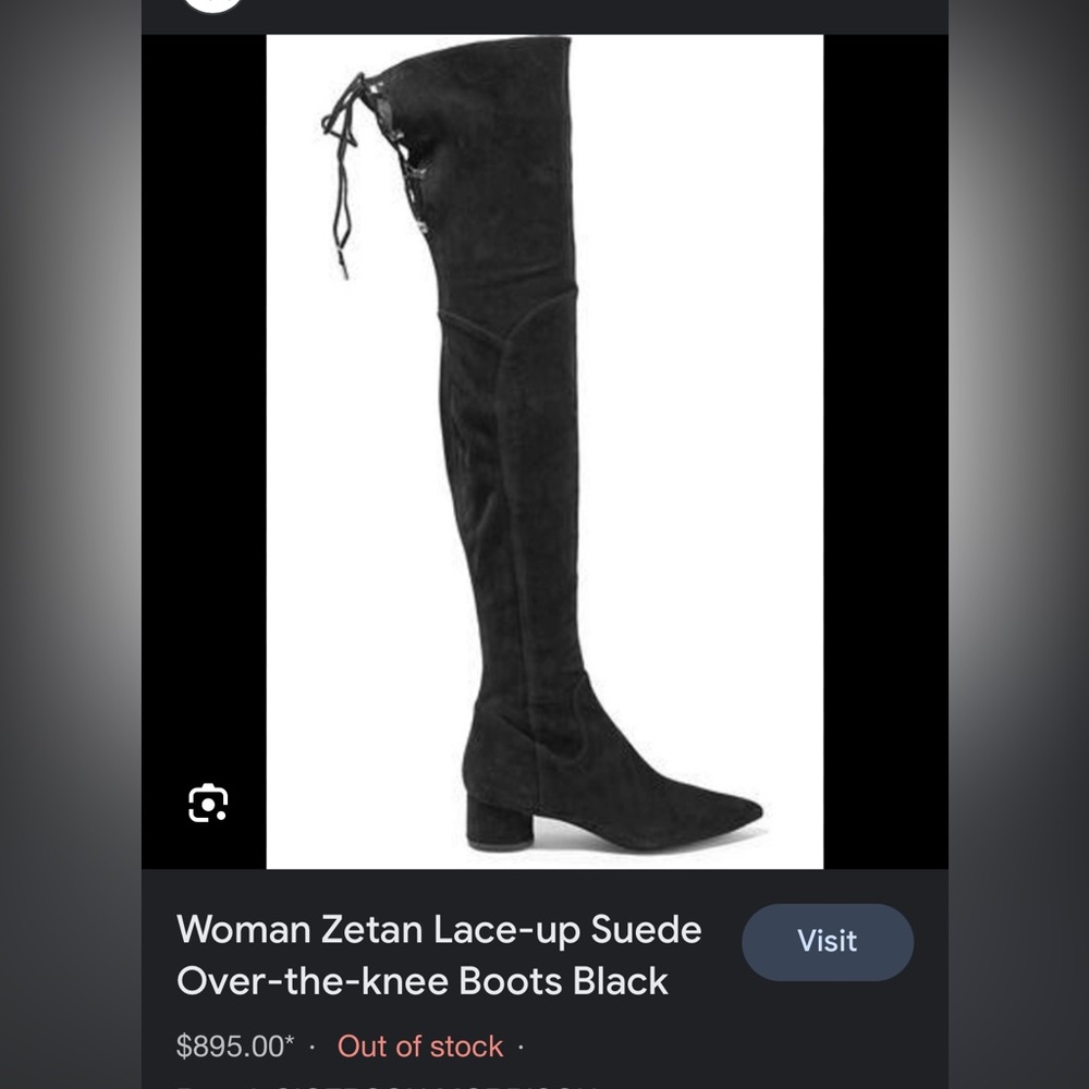 Thigh high black suede boots